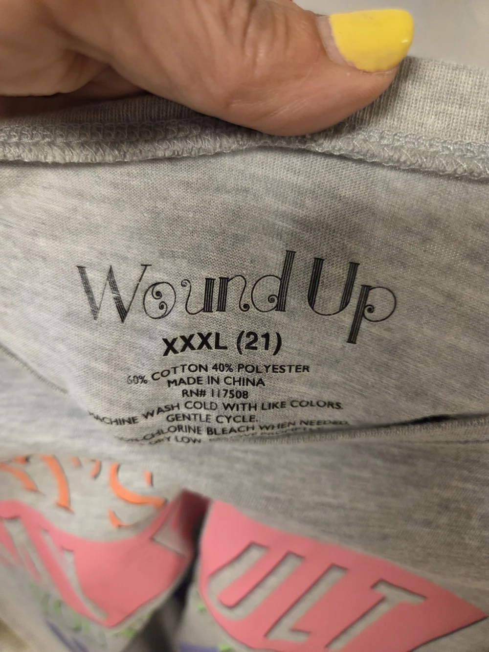 Wound Up Gray Short-Sleeve Tee with Multicolor Graphic